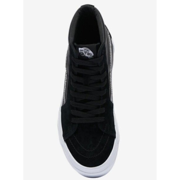 NEW Vans Sk8 Hi Stacked Platform Sneakers Boots Nubuck Black Zebra Women's 6 - Picture 4 of 5